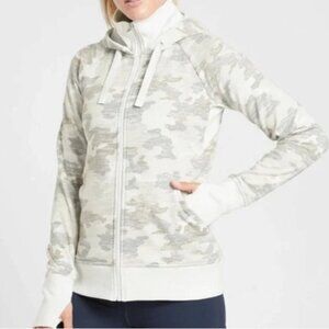Athleta Triumph Gray Camo Athletic Zip-Up Hoodie - Size XXS